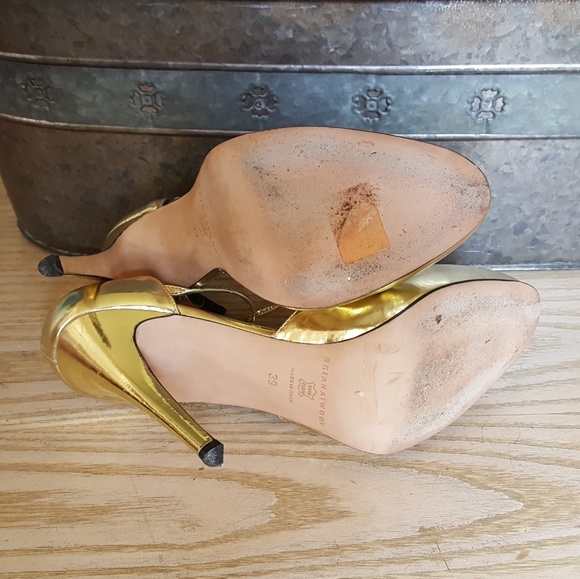 Brian Atwood gold Mary Jane heels - Picture 5 of 5